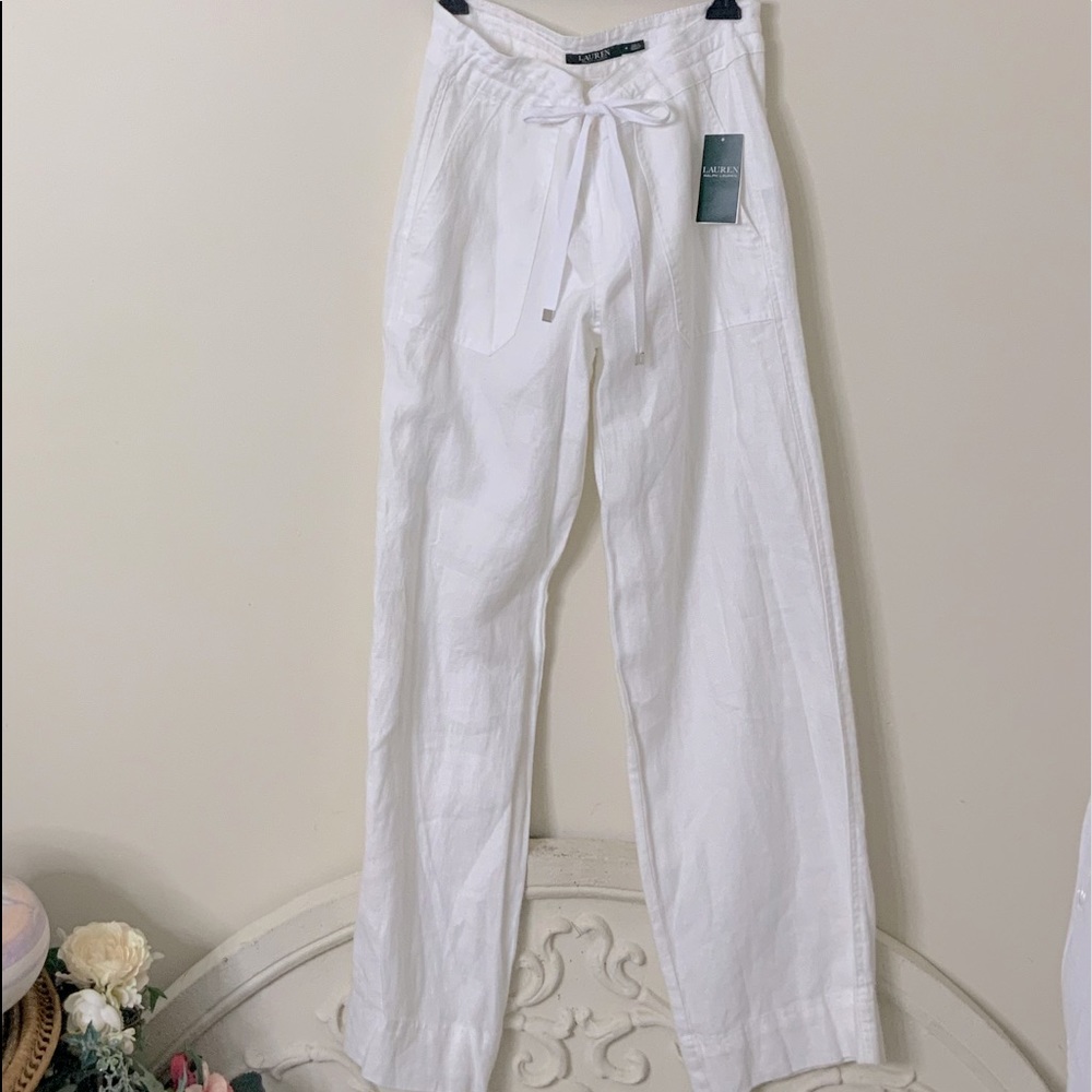 Wide Leg Drawstring Waist Linen Pants NWT - Picture 5 of 8